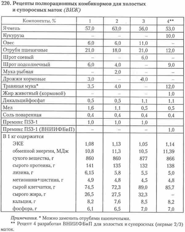 Рацион супоросных свиноматок