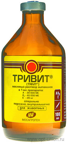 Тривит (тривитамин п) для животных и птиц инструкция по применению, дозы и аналоги