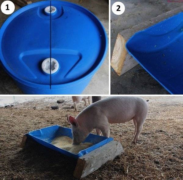 Самостоятельно изготовляем кормушки для свиней и кабанов