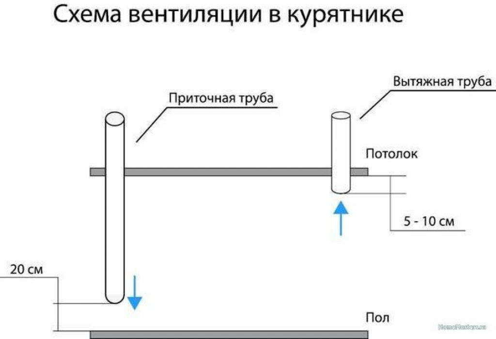 Схема установки вентиляции в курятнике