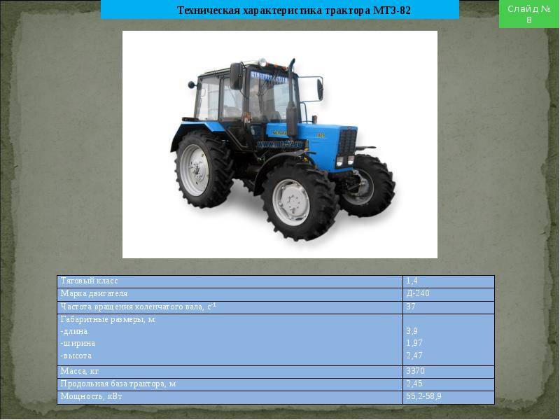 Мтз-820: технические характеристики, описание и преимущества трактора